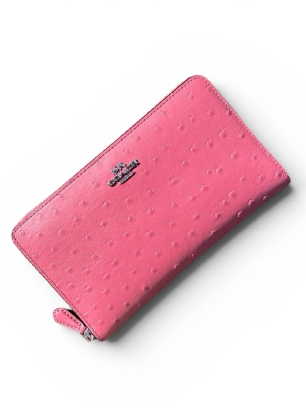 NWT strawberry Coach continental long leather wallet